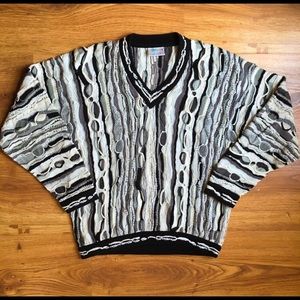 COOGI Sweater V-Neck White Gray